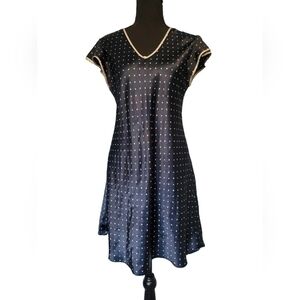 Vntg Nine & Company Polka-dot Satin Dress Size Small